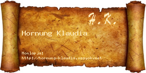 Hornung Klaudia névjegykártya